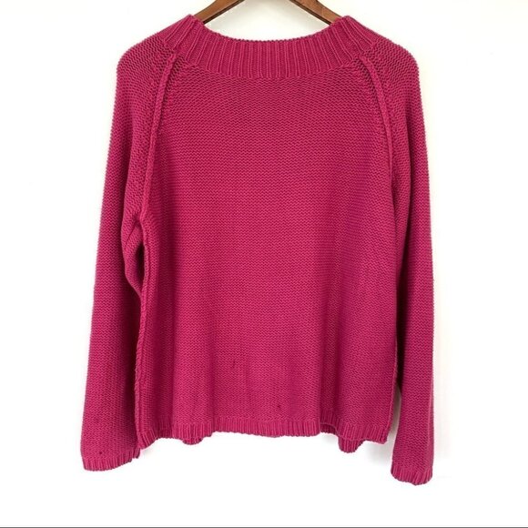 J. Jill  cable knit sweater with raglan sleeves and mock turtleneck, NWT - Picture 5 of 11